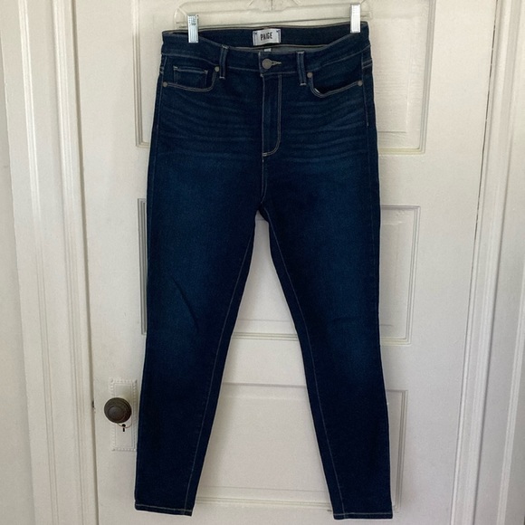 Women's Paige Hoxton Ankle Jeans size 30 dark denim color - Picture 1 of 6